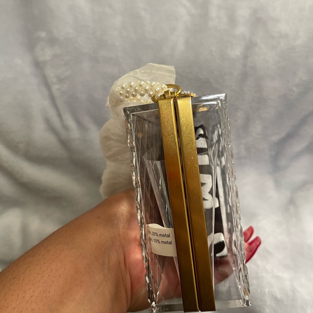 Kurt Geiger Clear Acrylic Clutch Bag with Pearl Handle - Picture 11 of 13